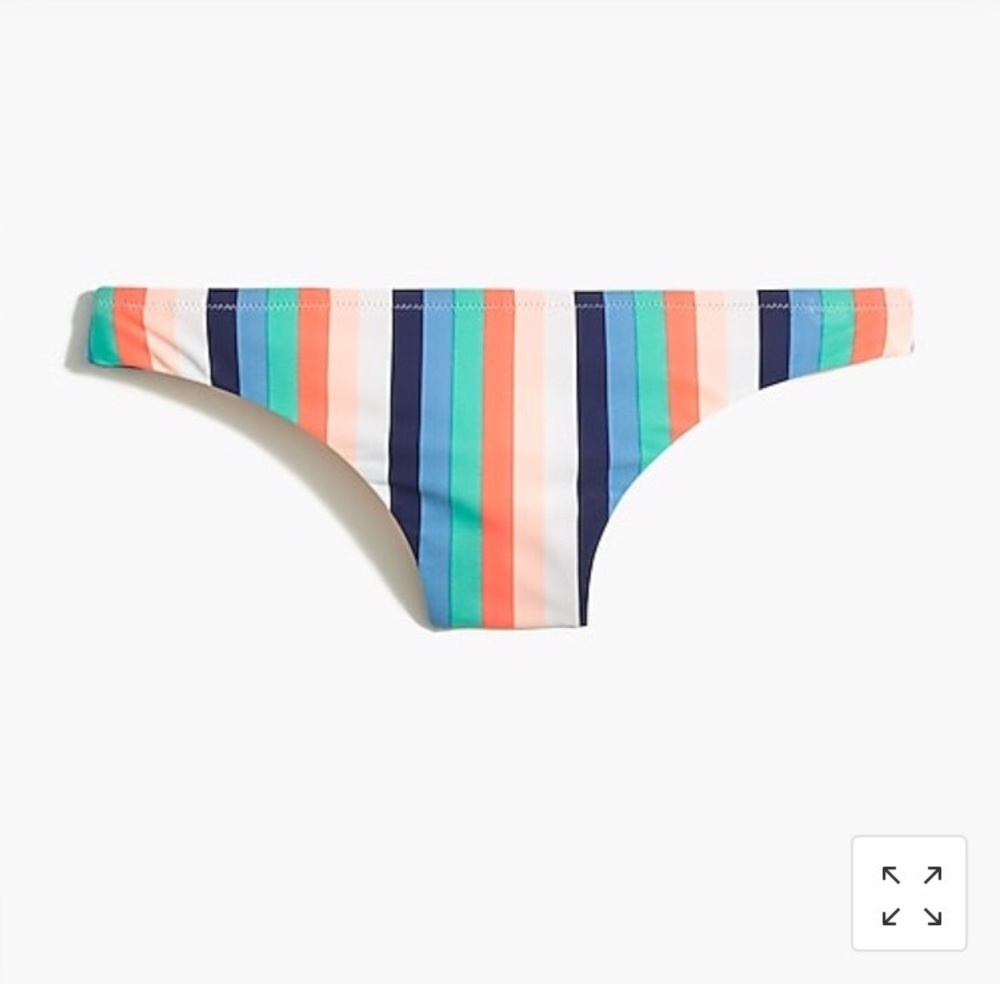 J Crew French bikini bottom in Ambra Pink multi stripe‎ AK970 Size XL